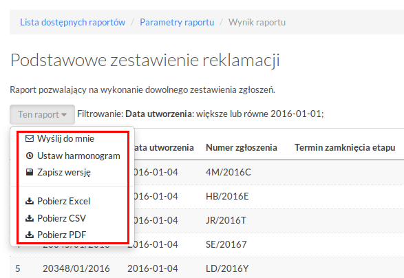 Wynik raportu